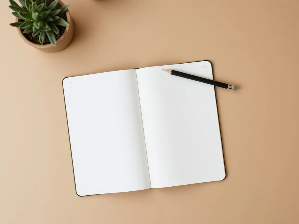 A minimalist workspace with a clean desk, a simple black led