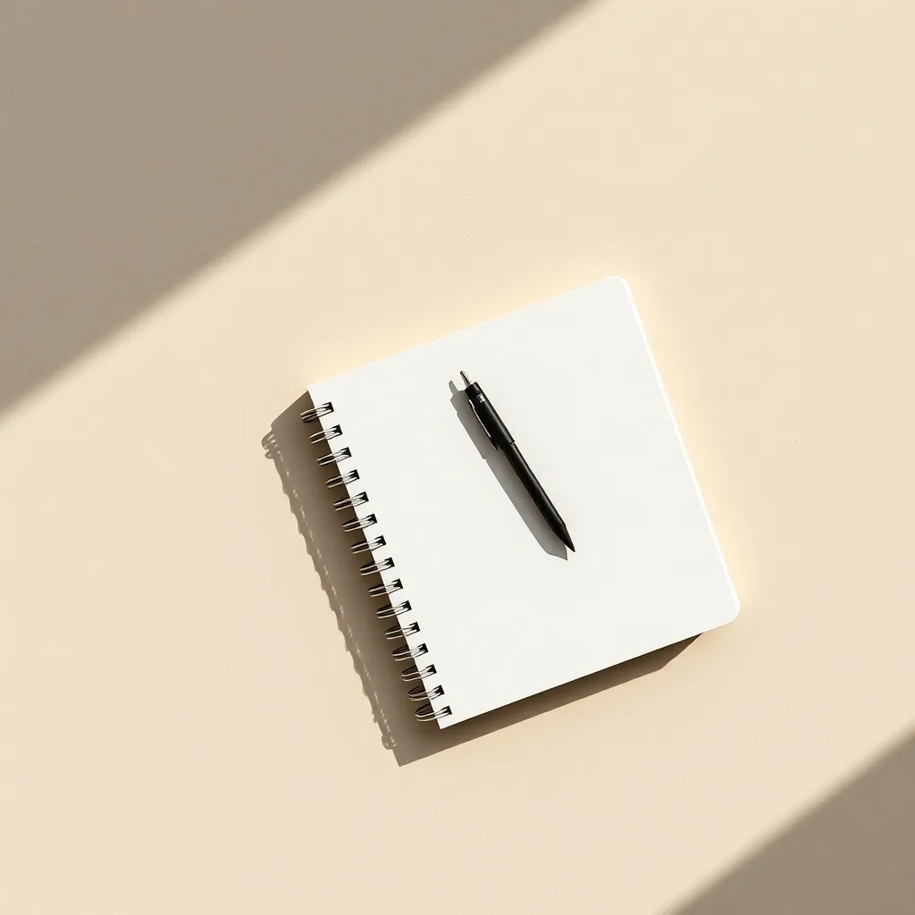 Minimalist architectural still life with a single black pen